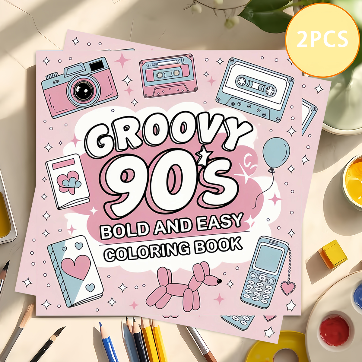 Electronics Gadgets For Gift - Groovy 90s Nostalgic Coloring Book for