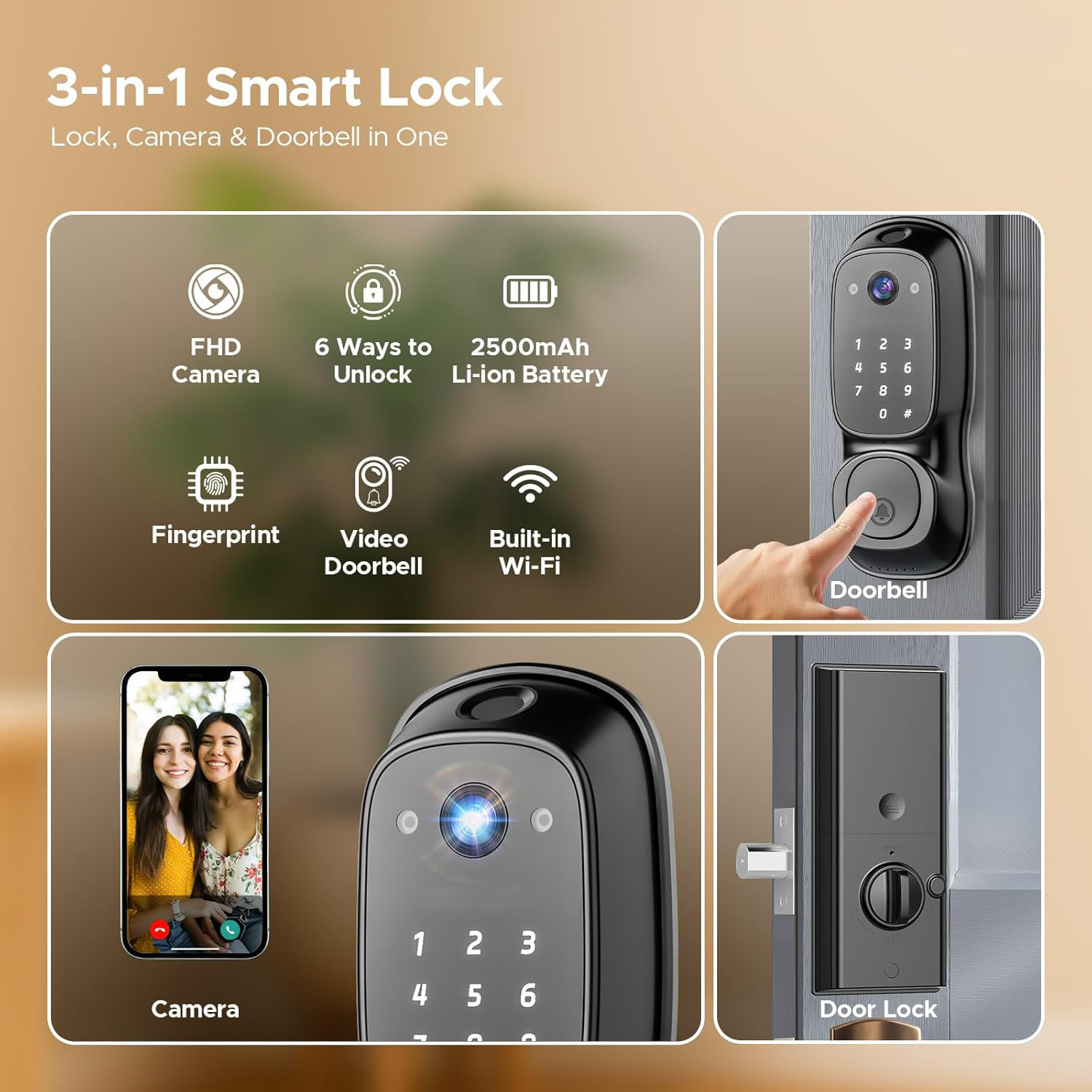Tuya Wifi Smart Door Lock ‎Cam - Electronics & Gadgets Starting With C ulasan dan harga