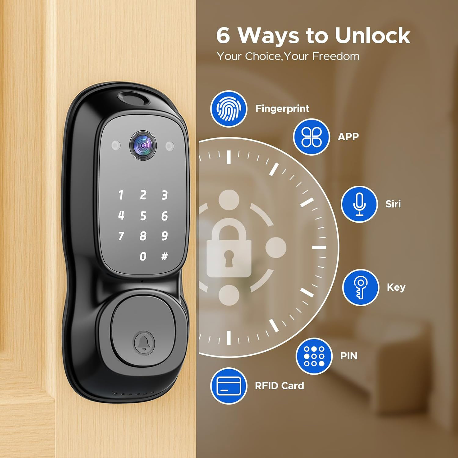 Tuya Wifi Smart Door Lock ‎Cam - Electronics & Gadgets Starting With C ulasan dan harga