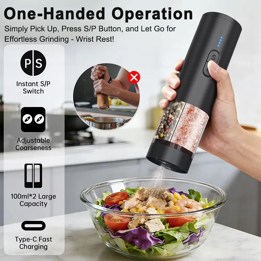 1/2pcs Gravity Electric Salt a - Kitchen Electronics Gadgets ulasan dan harga