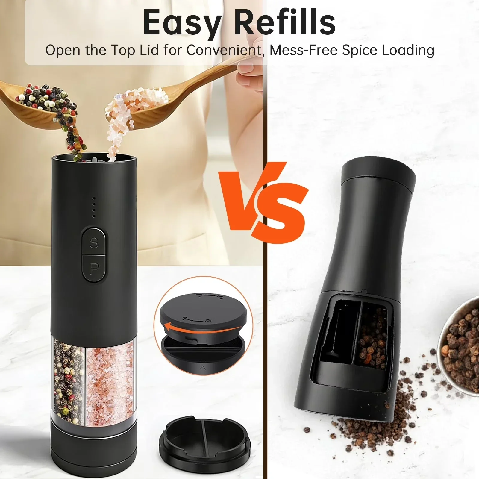 1/2pcs Gravity Electric Salt a - Kitchen Electronics Gadgets ulasan dan harga