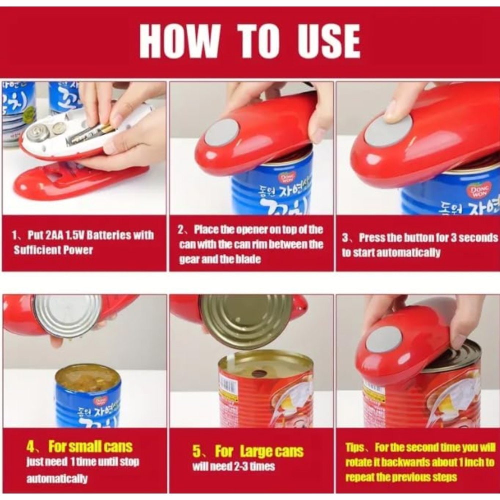 1pc Red Electric Can Opener Bo - Kitchen Electronics Gadgets ulasan dan harga